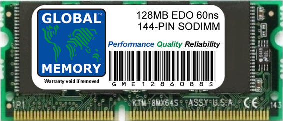 128MB EDO 60ns 144-PIN SODIMM MEMORY RAM FOR SAMSUNG LAPTOPS/NOTEBOOKS